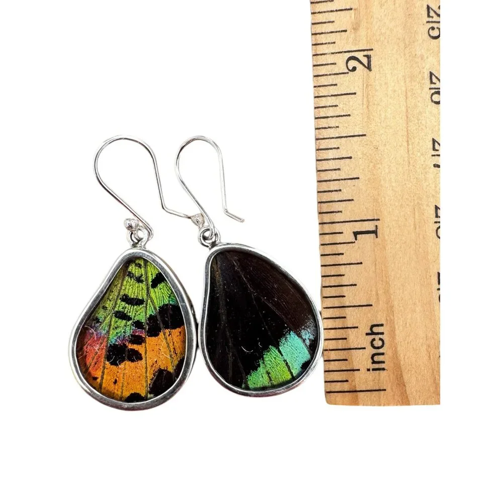 Butterfly Wing Solid 925 Sterling Silver Earrings